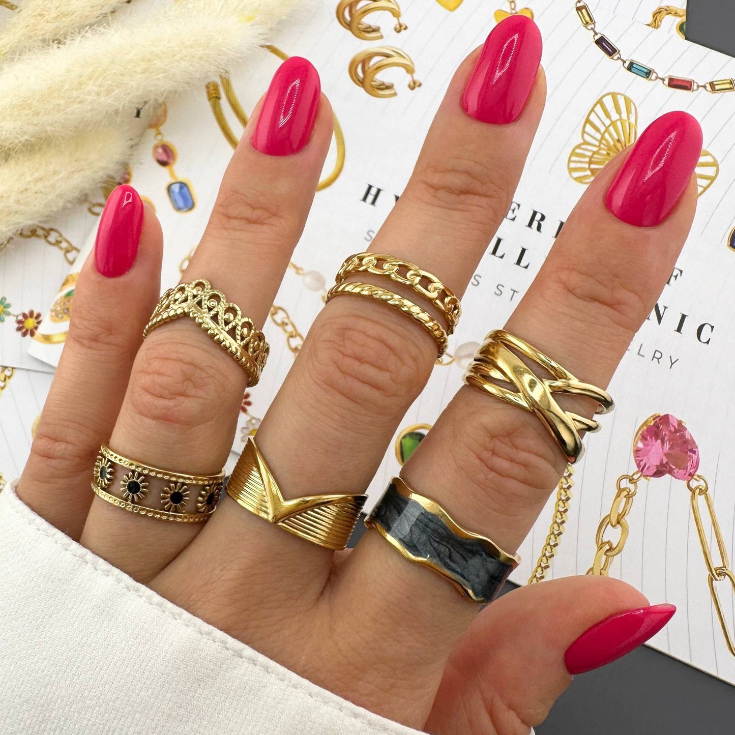 18K gold plated Stainless steel finger ring