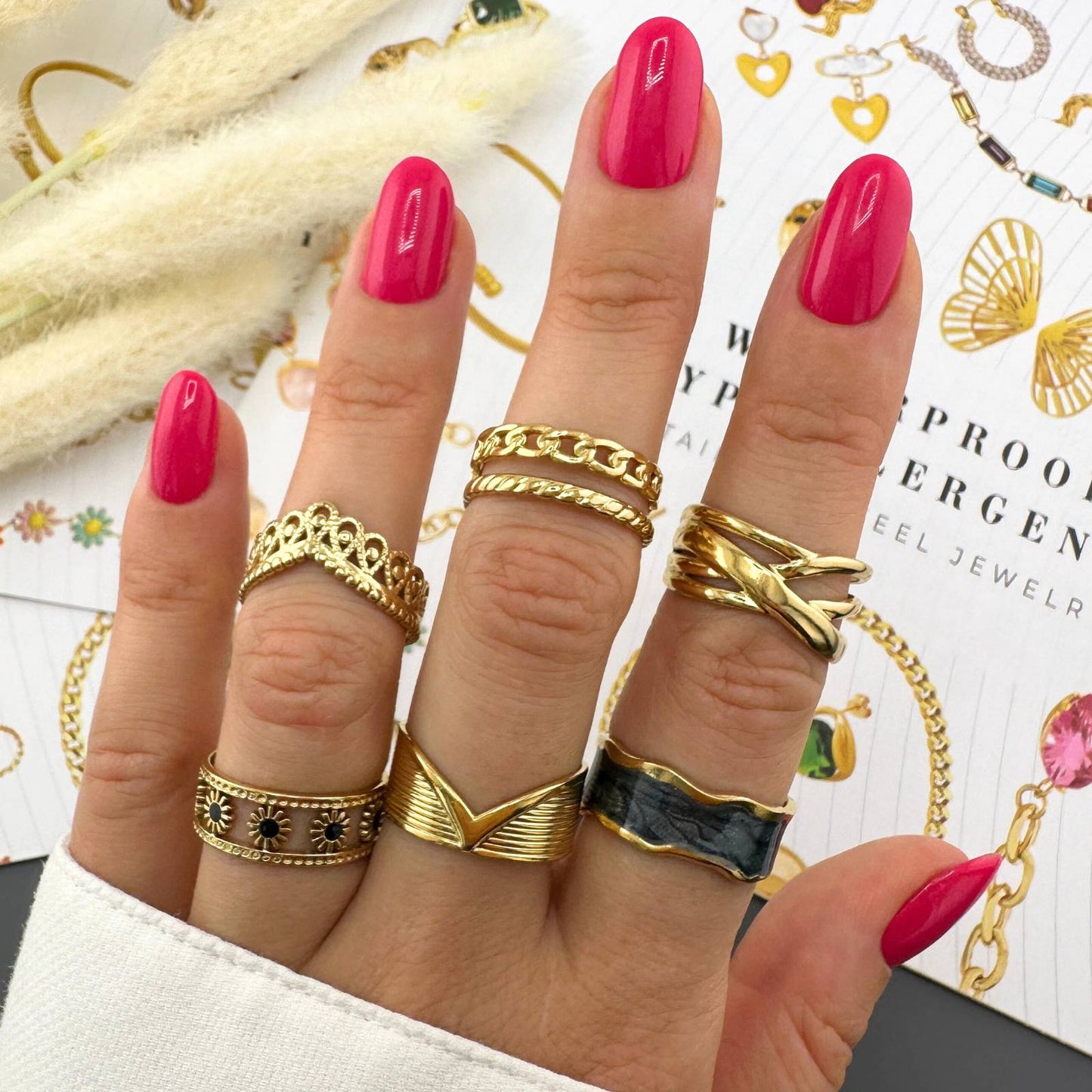 18K gold plated Stainless steel finger ring