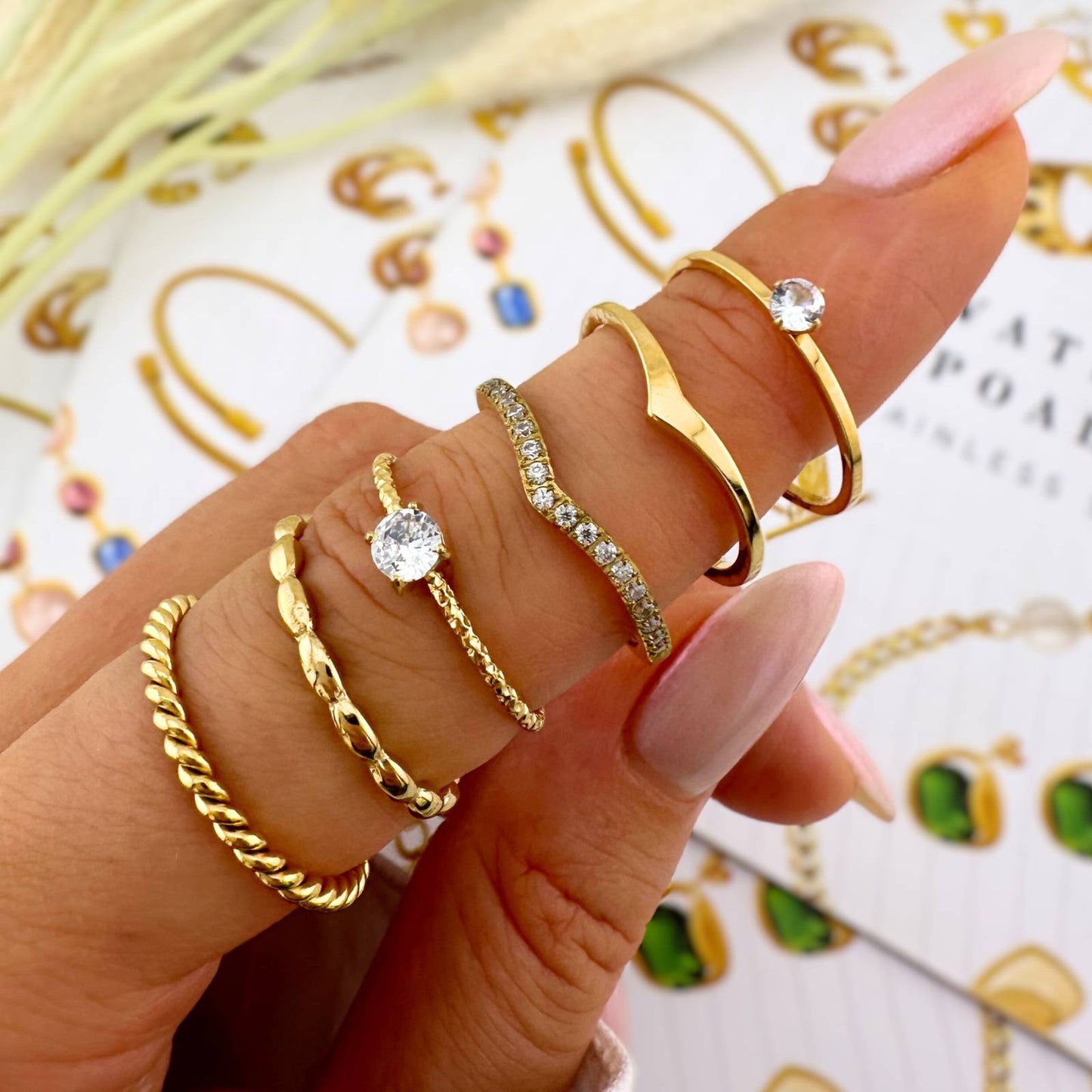 18K gold plated Stainless steel finger ring