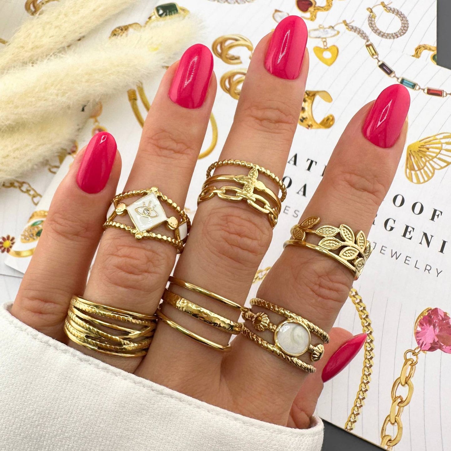 18K gold plated Stainless steel finger ring
