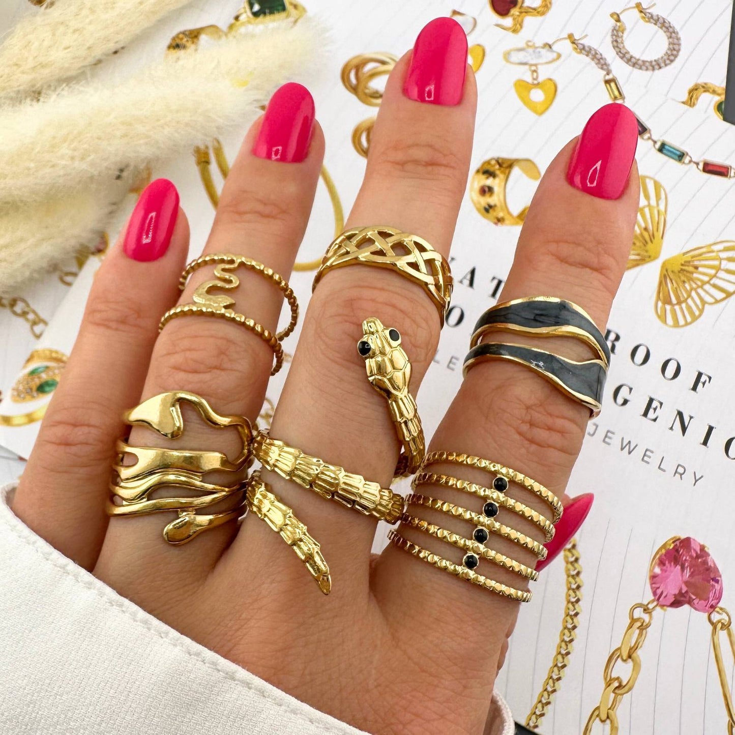 18K gold plated Stainless steel finger ring