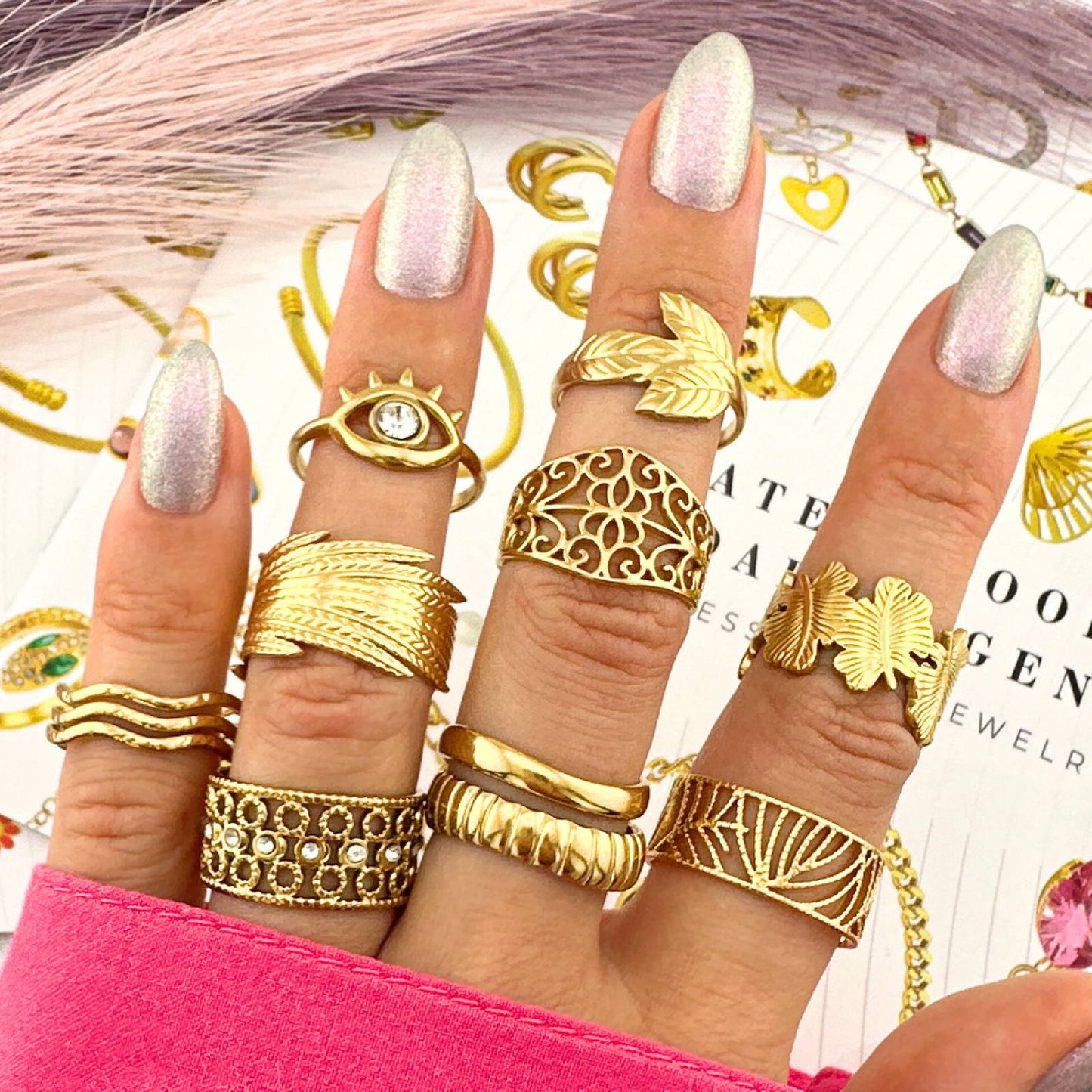 18K gold plated Stainless steel finger ring
