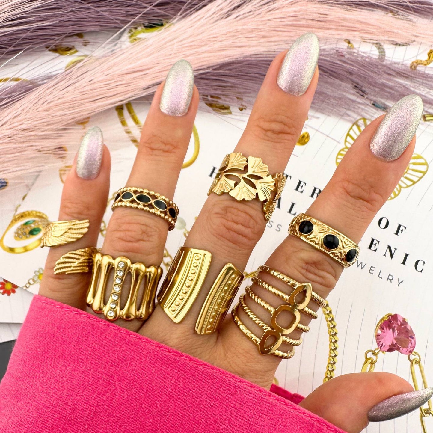18K gold plated Stainless steel finger ring