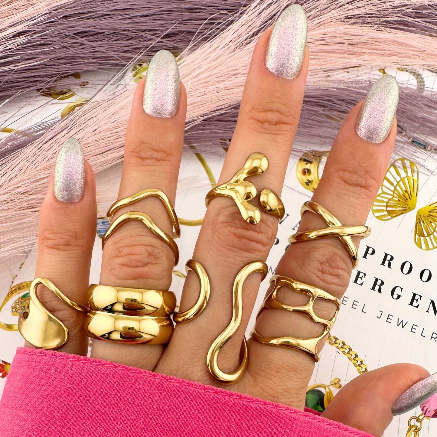 18K gold plated Stainless steel finger ring
