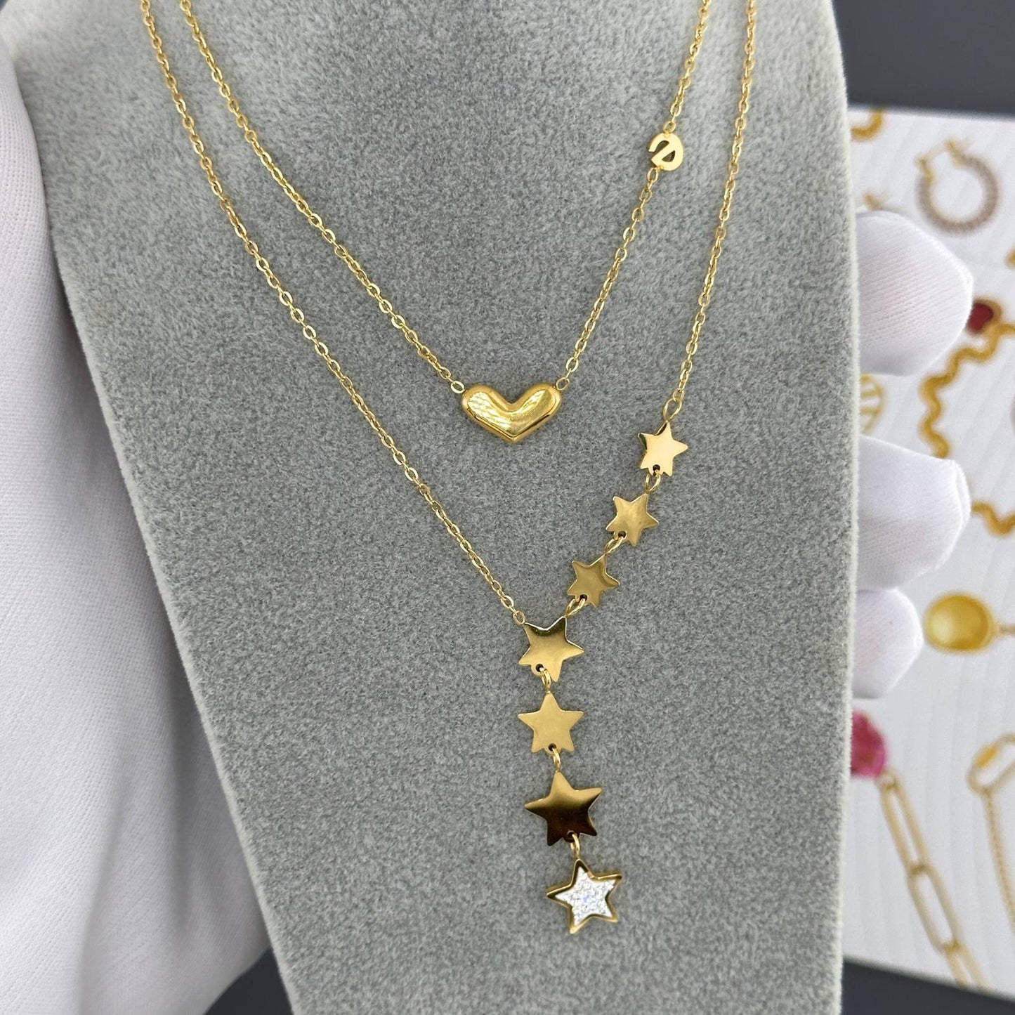 18K gold plated Stainless steel Heart necklace