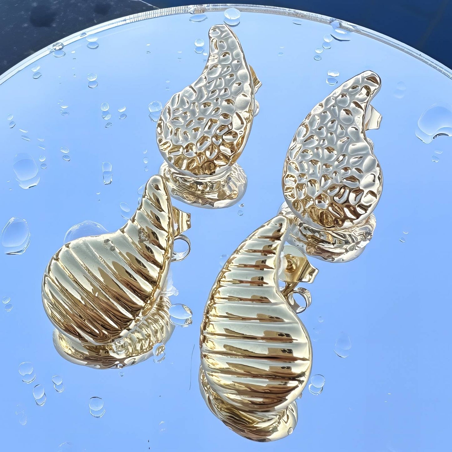 18K gold plated Stainless steel Teardrops earrings