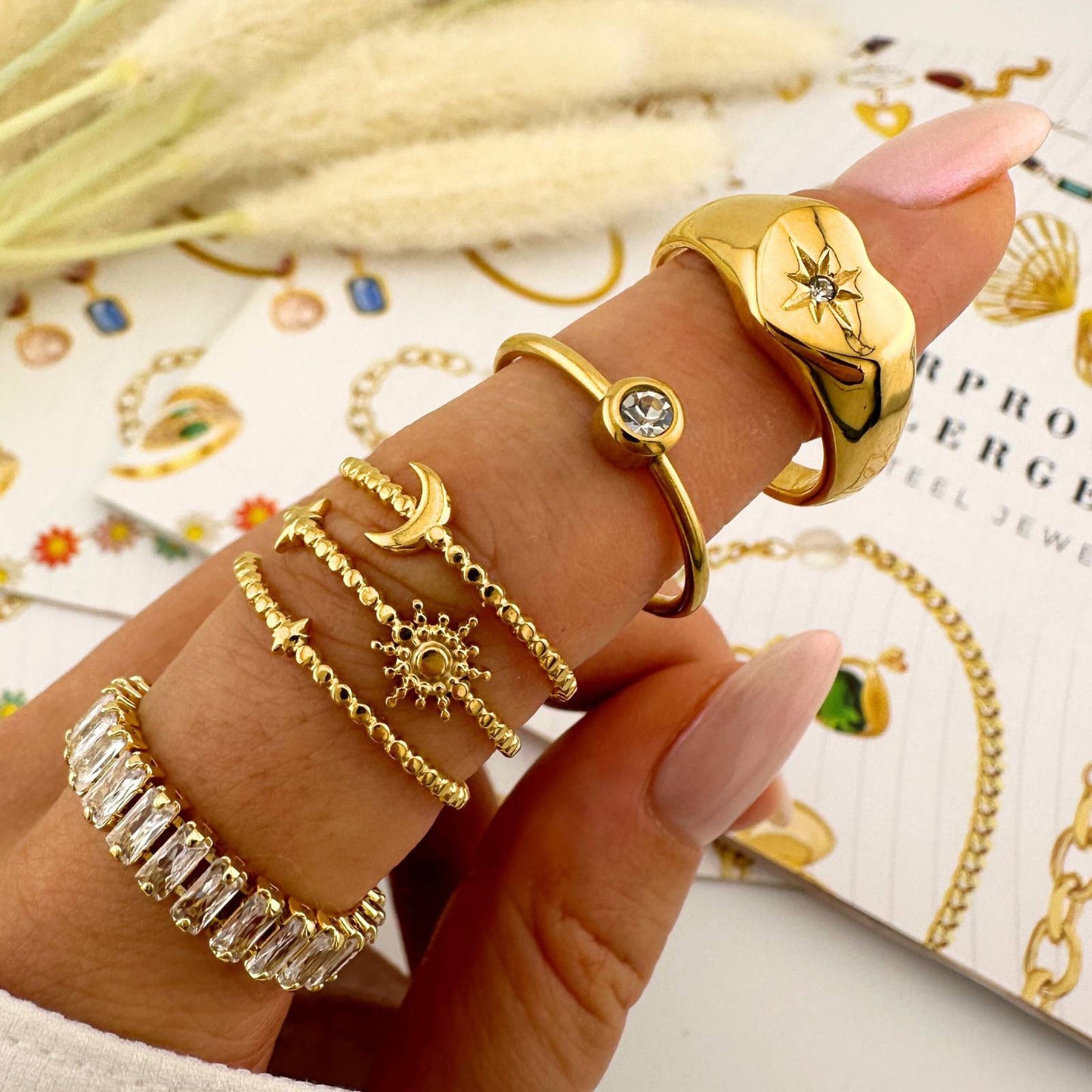 18K gold plated Stainless steel finger ring