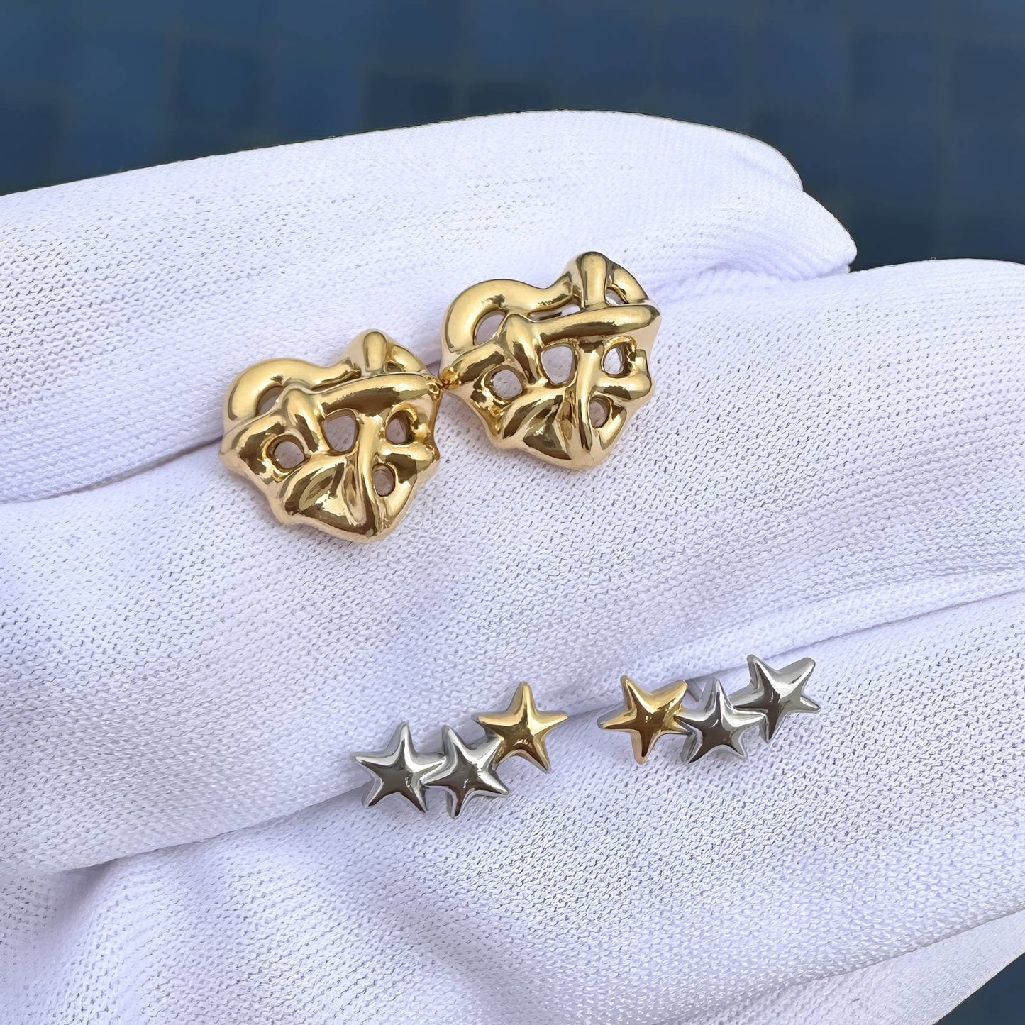 18K gold plated Stainless steel Stars earrings