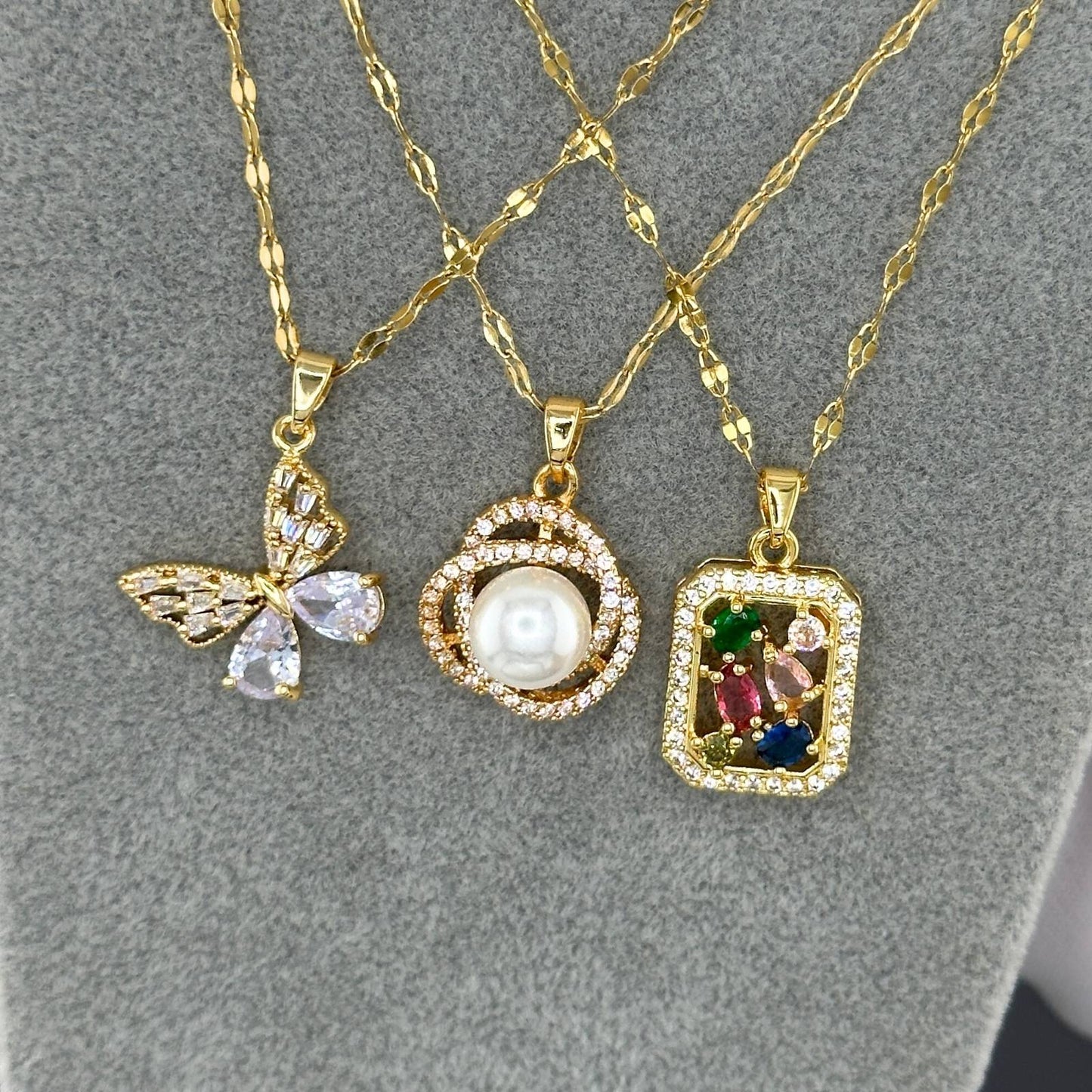 18K gold plated Stainless steel Butterfly necklace