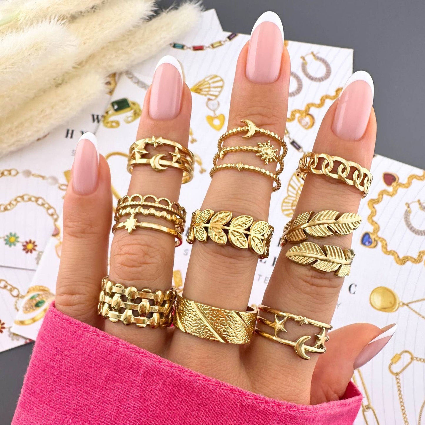 18K gold plated Stainless steel finger ring