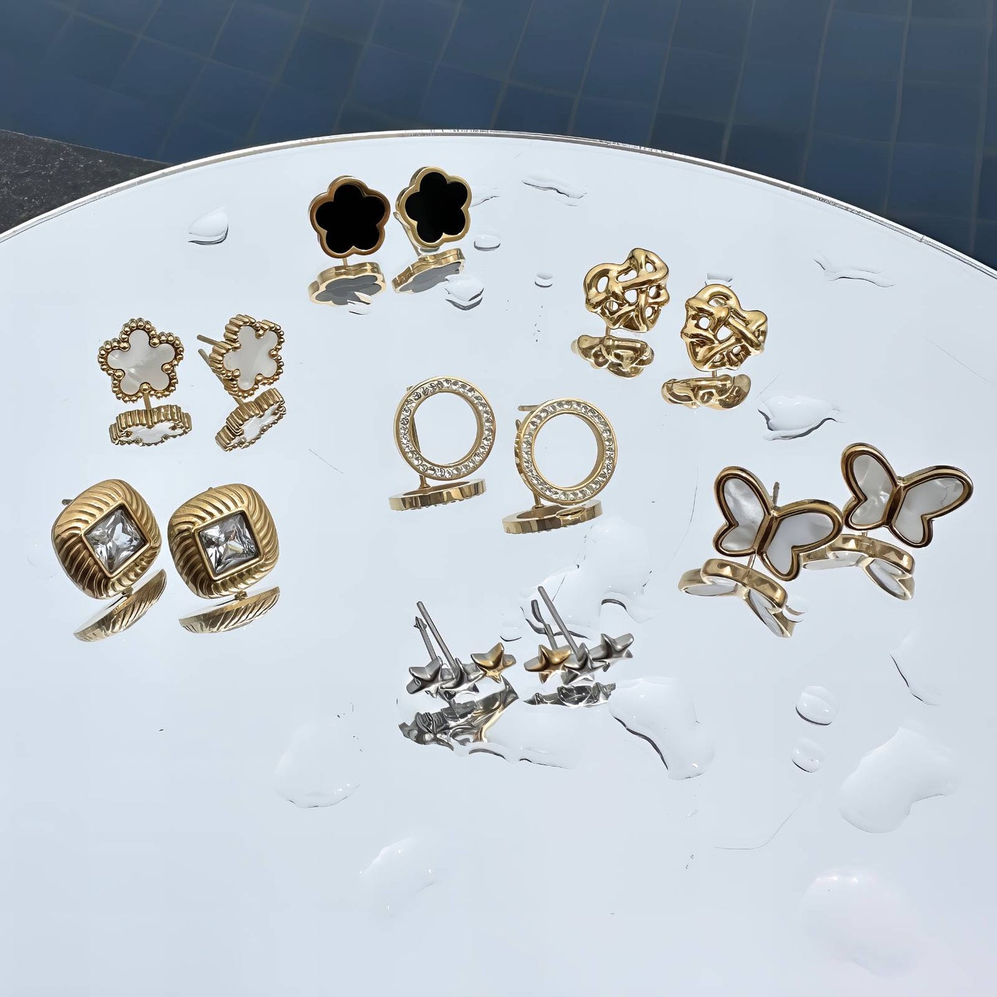 18K gold plated Stainless steel Stars earrings