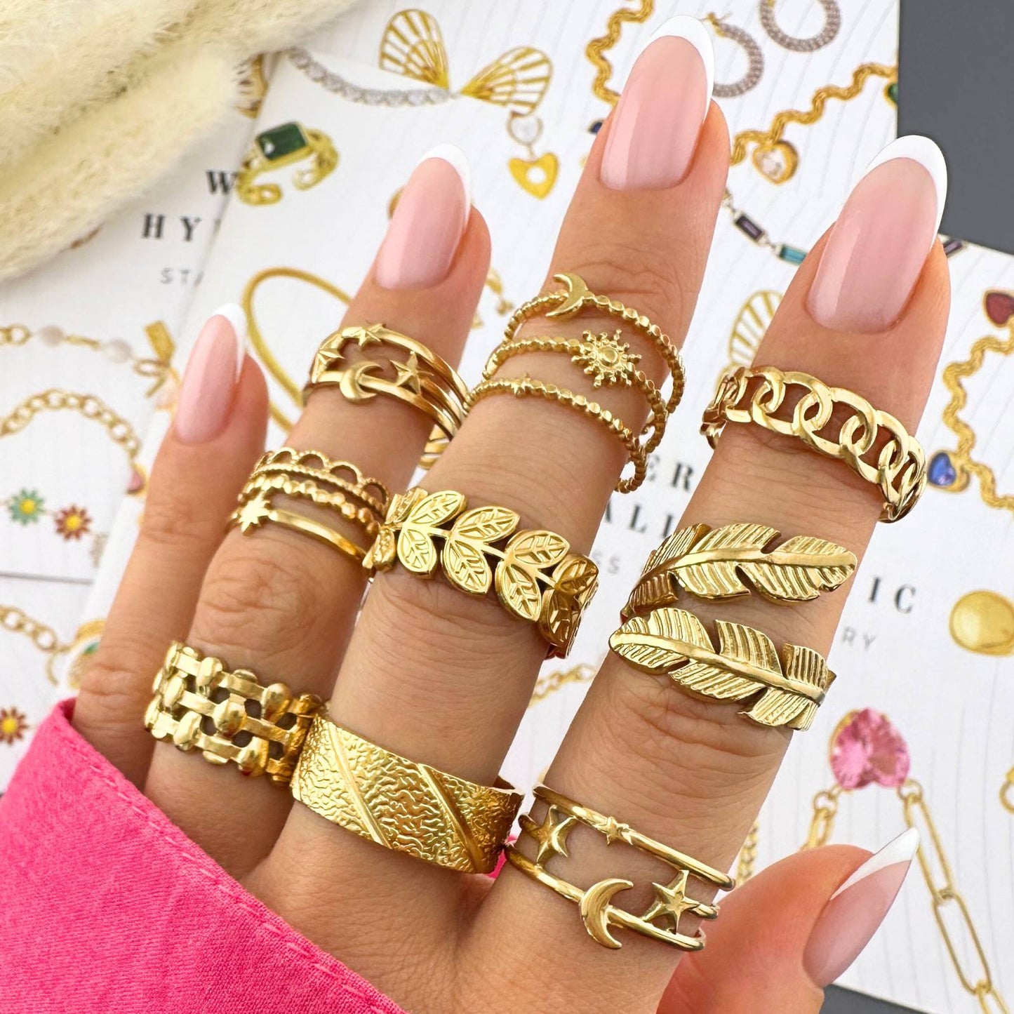 18K gold plated Stainless steel finger ring