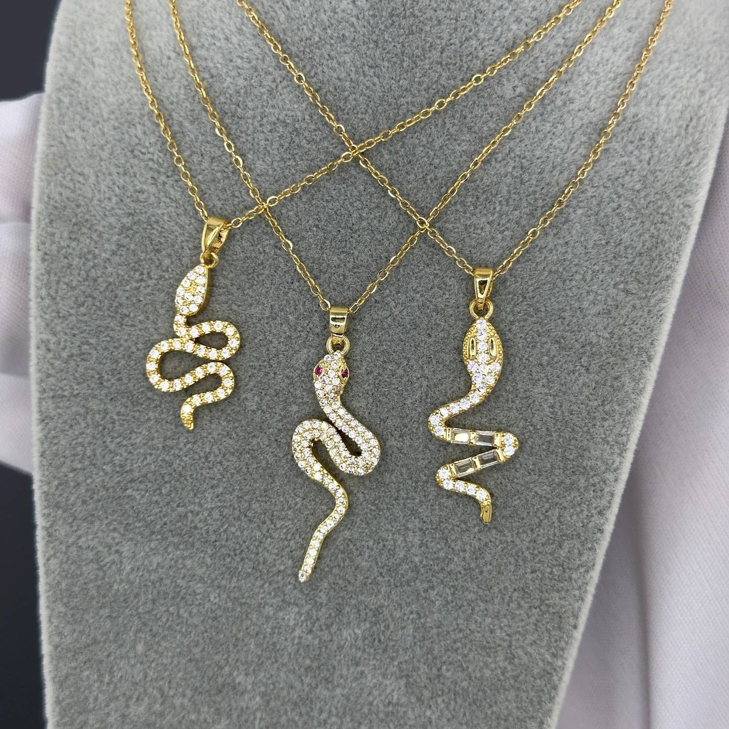 18K gold plated Stainless steel Snake necklace