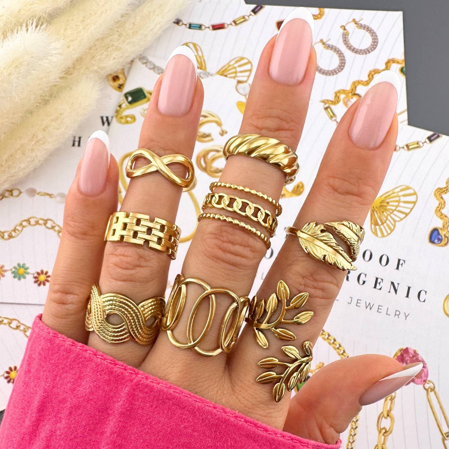 18K gold plated Stainless steel finger ring
