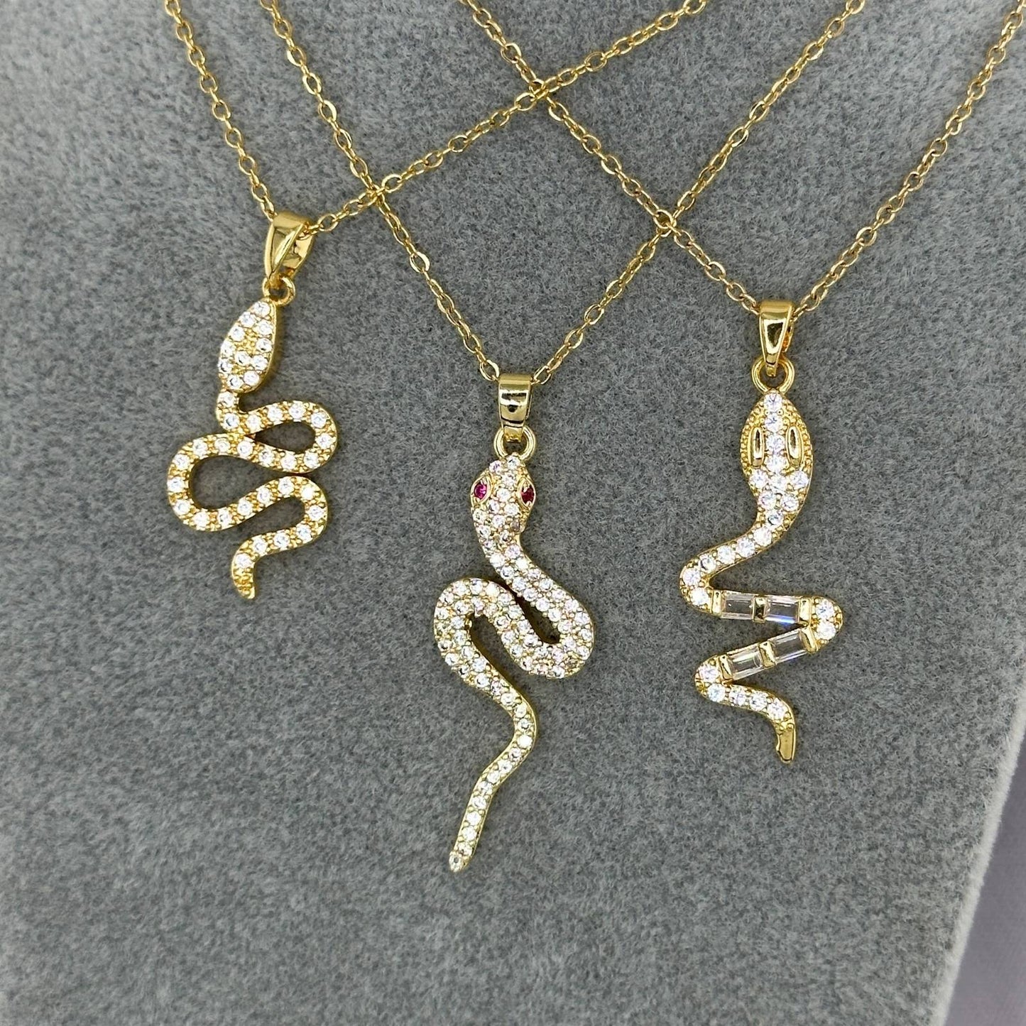 18K gold plated Stainless steel Snake necklace