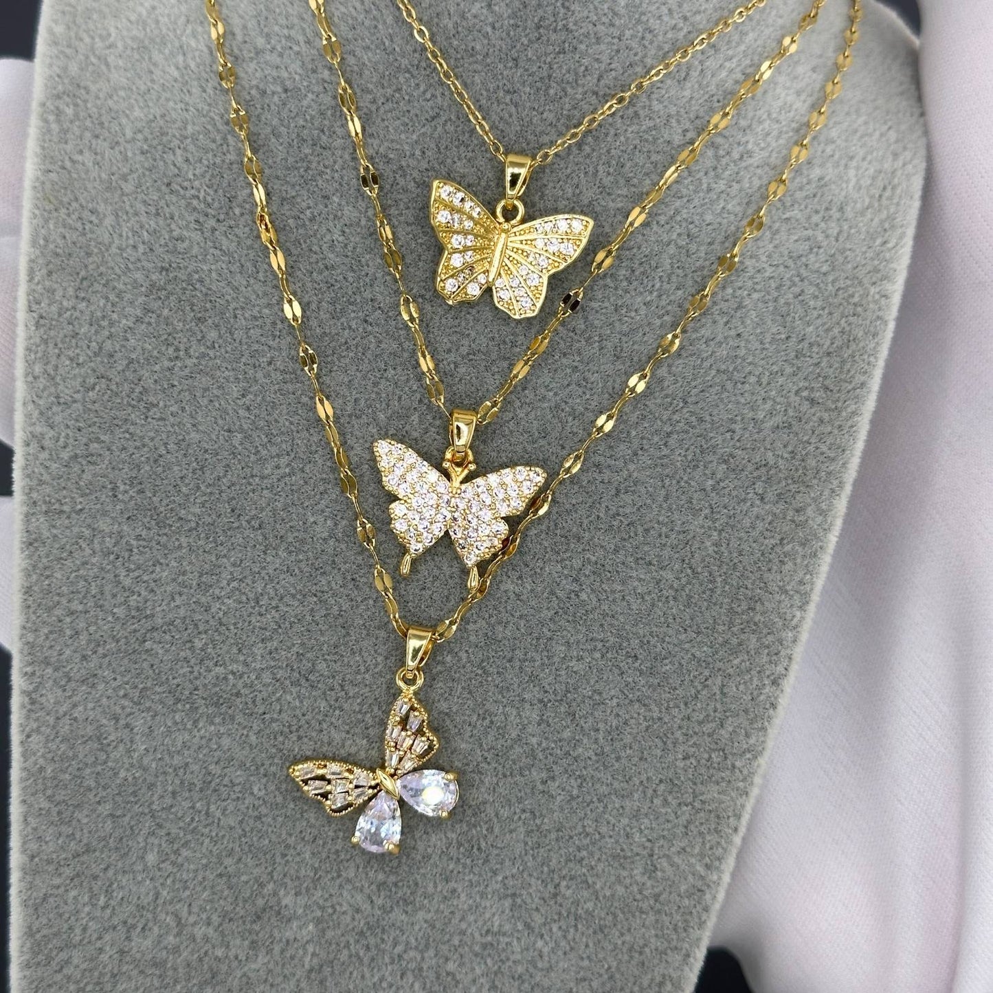 18K gold plated Stainless steel Butterfly necklace