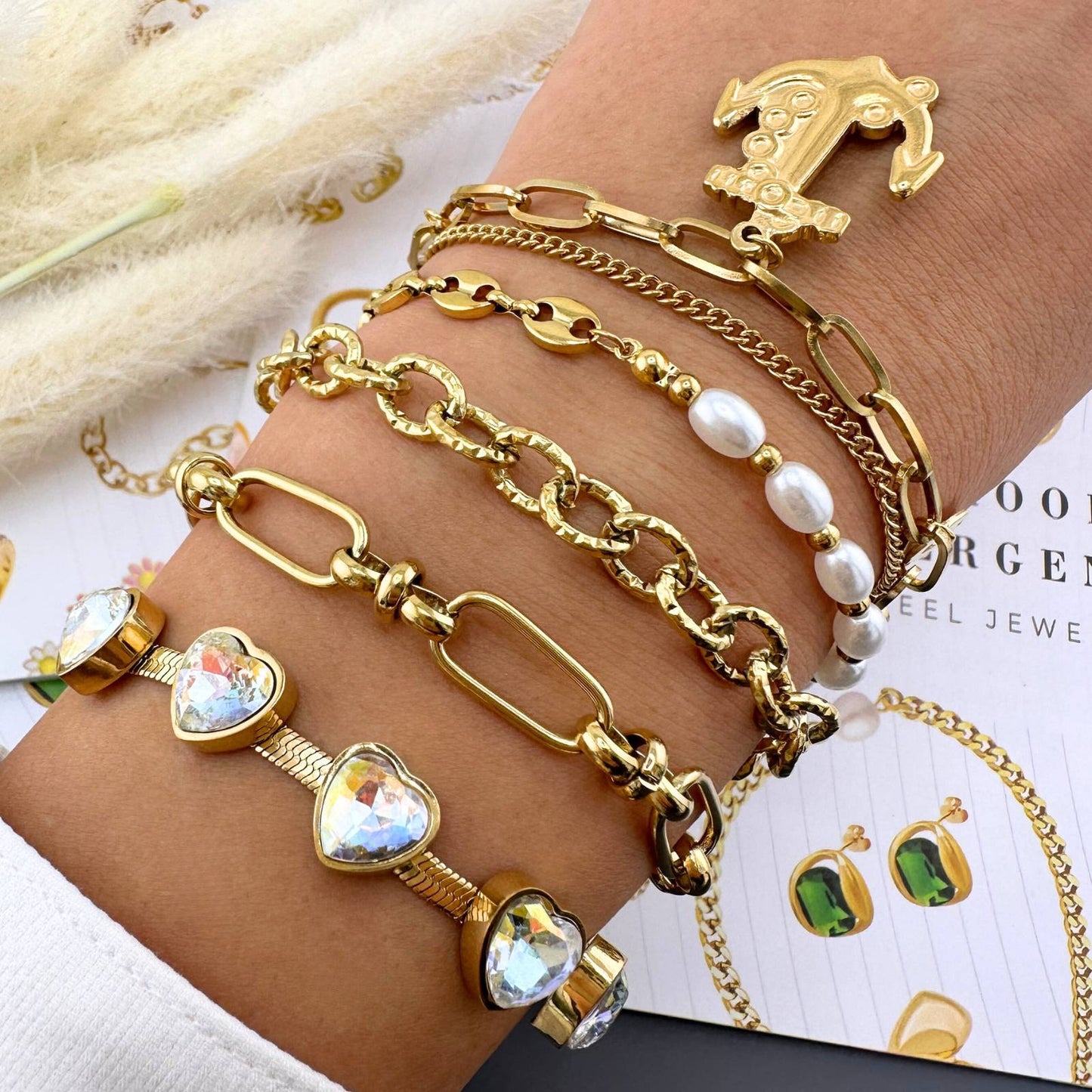 18K gold plated Stainless steel Anchor bracelet