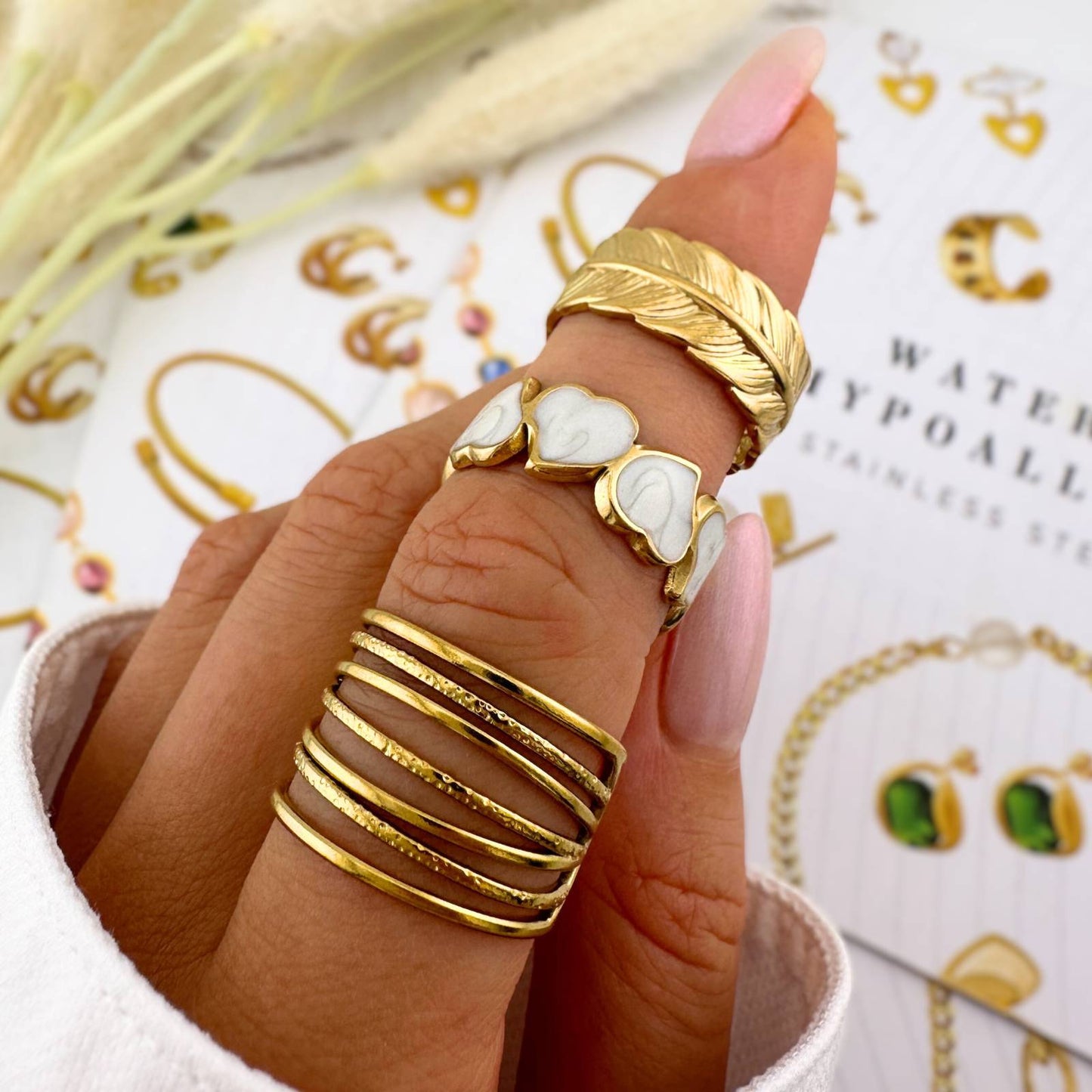 18K gold plated Stainless steel finger ring