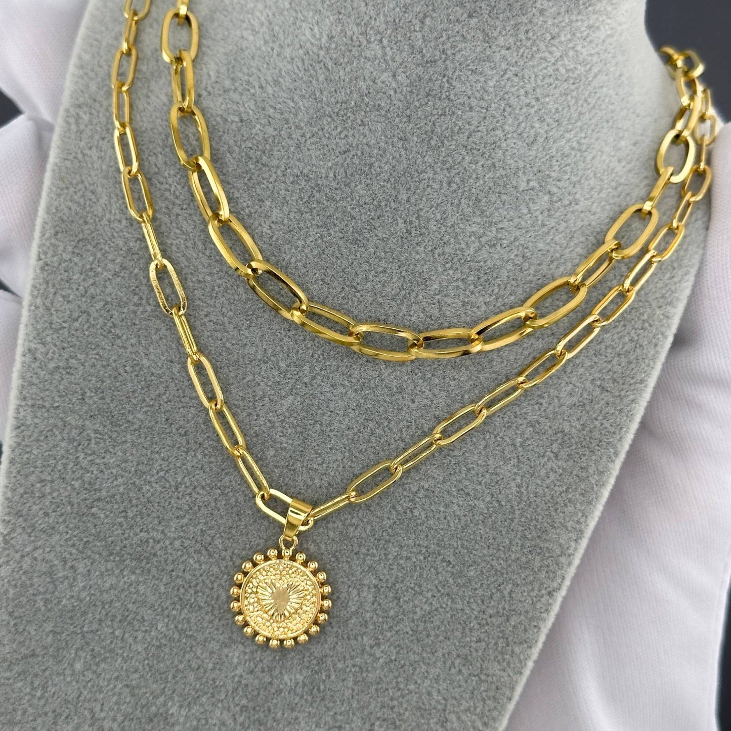 18K gold plated Stainless steel Letter C necklace
