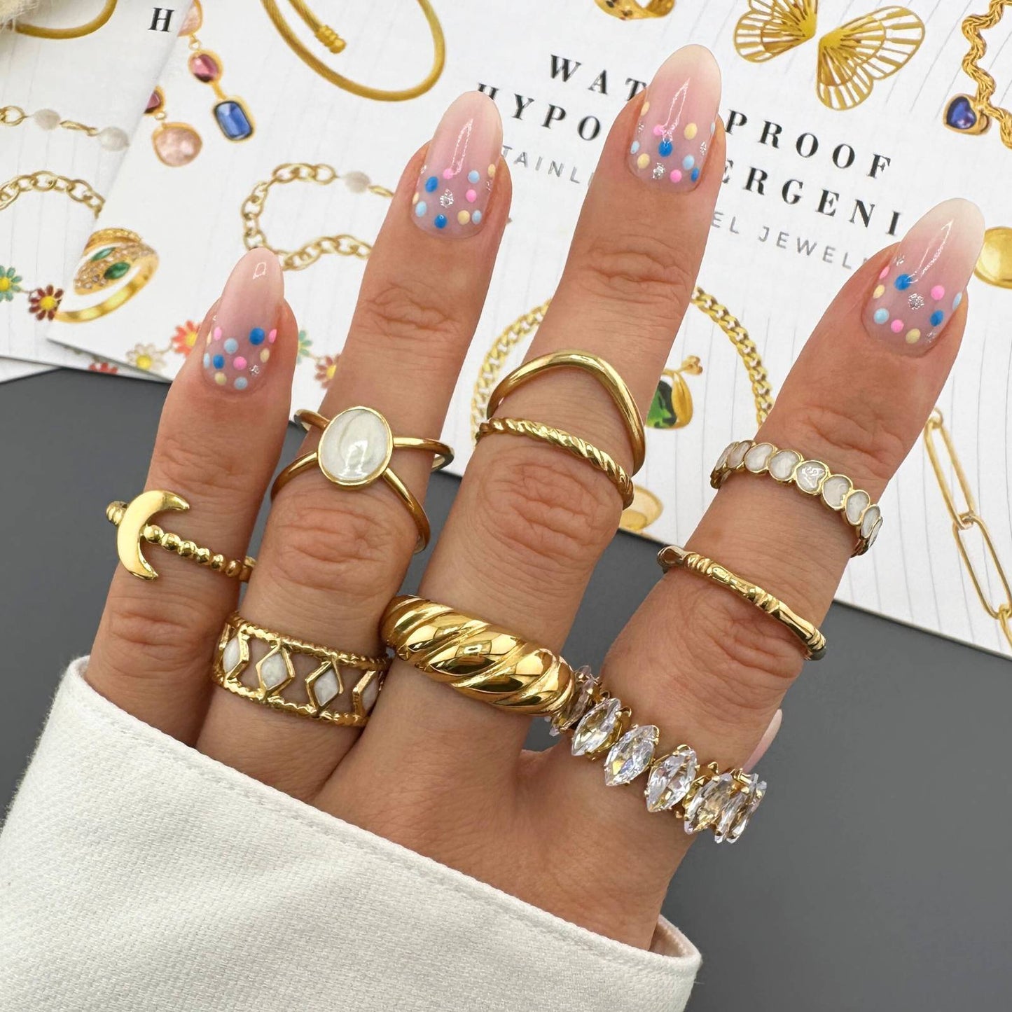 18K gold plated Stainless steel finger ring