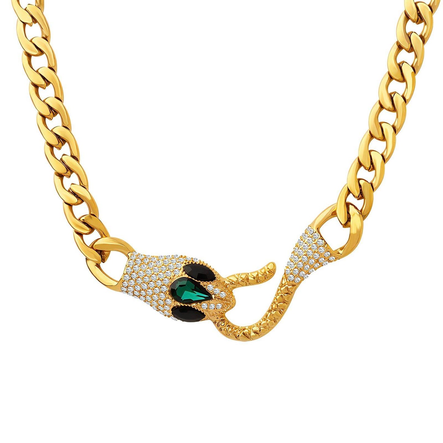 18K gold plated Stainless steel Snake necklace