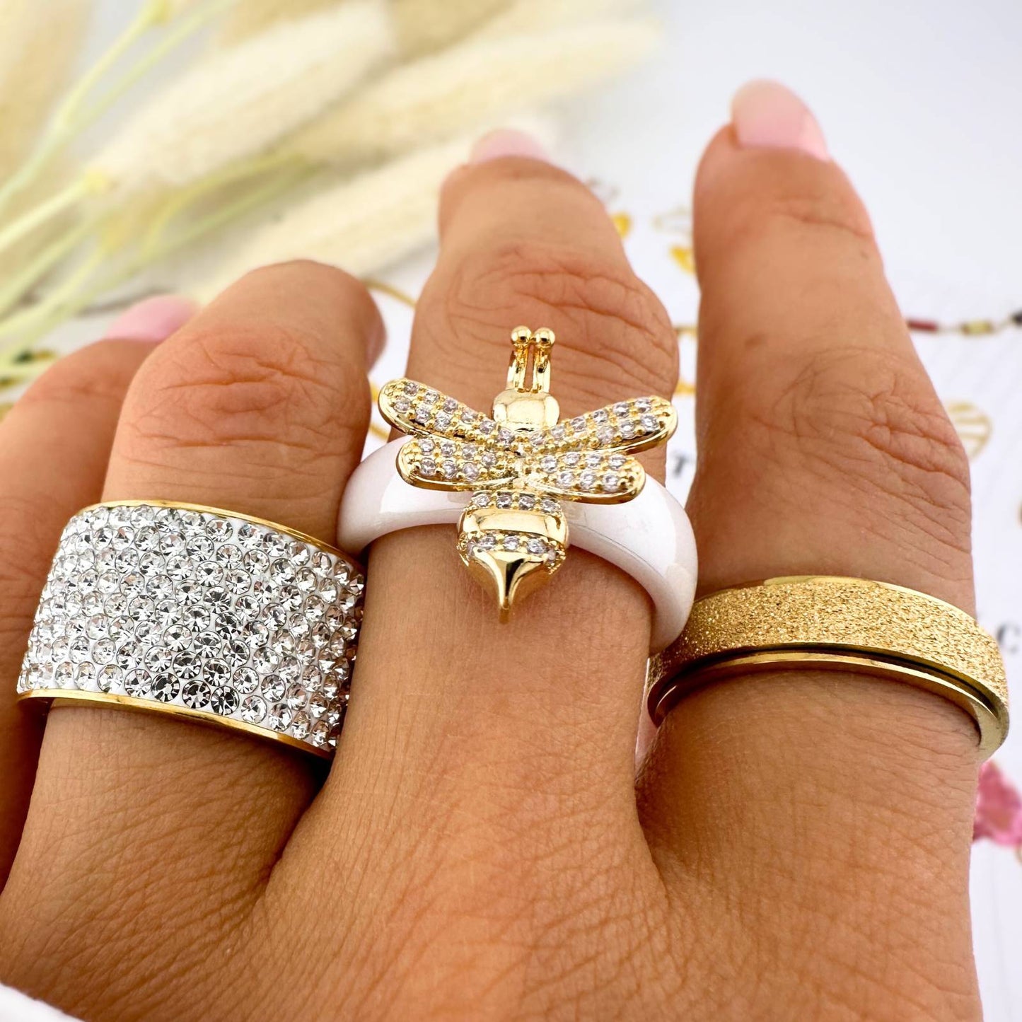 18K gold plated Stainless steel finger ring