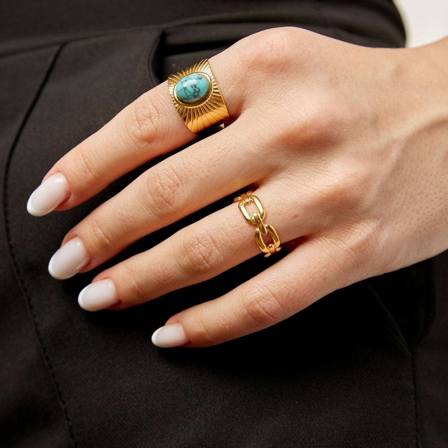 18K gold plated Stainless steel finger ring