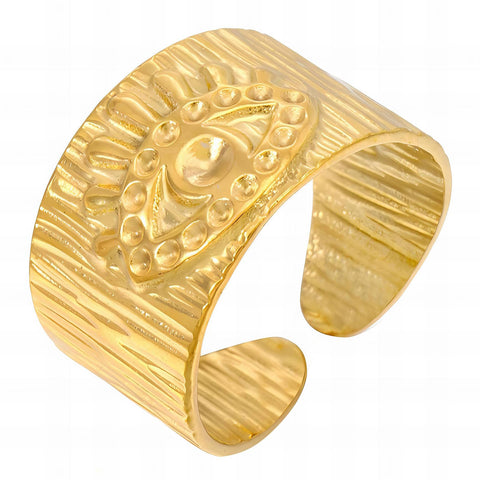 18K gold plated Stainless steel Evil Eye finger ring