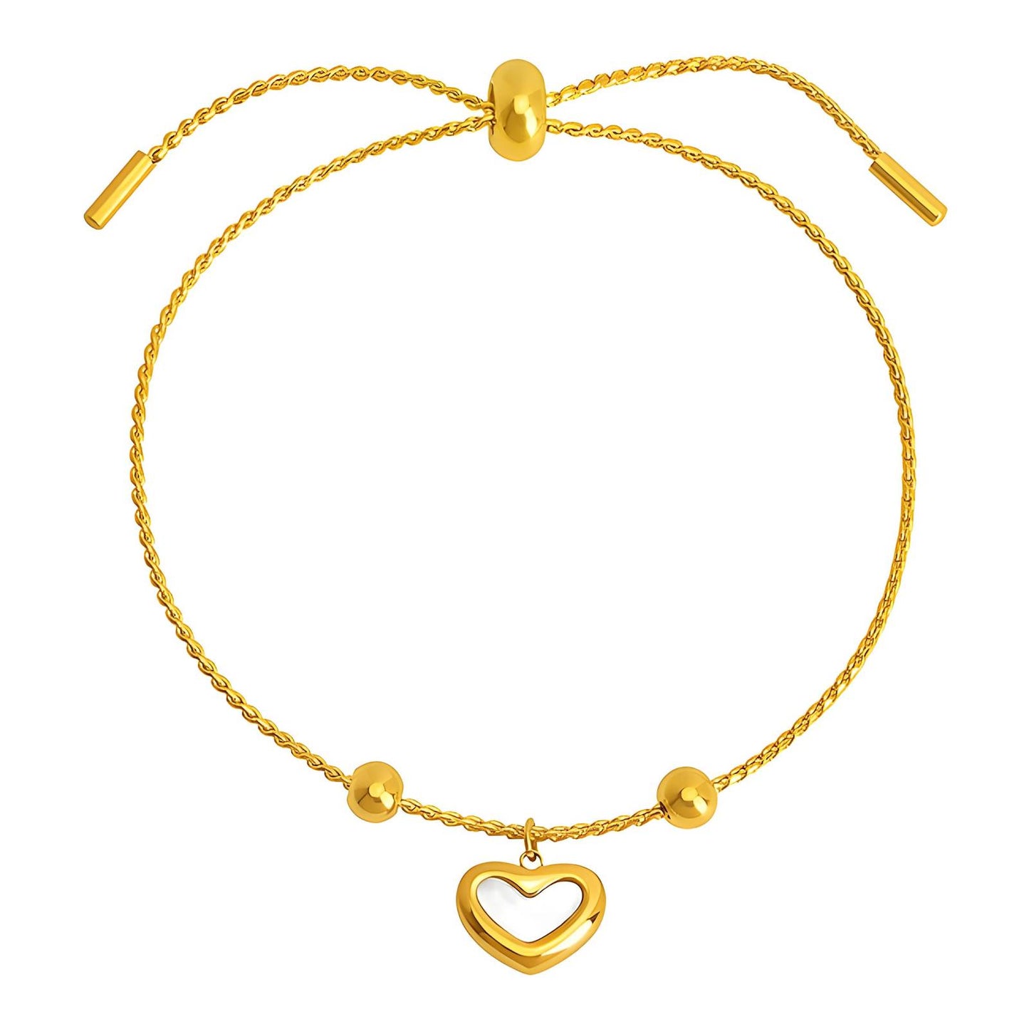 18K gold plated Stainless steel Heart bracelet