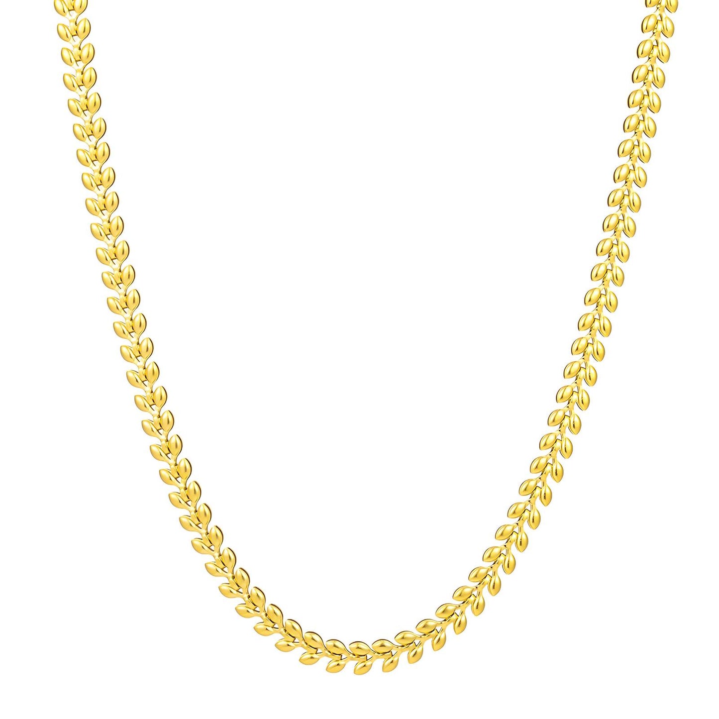 18K gold plated Stainless steel Leafs necklace