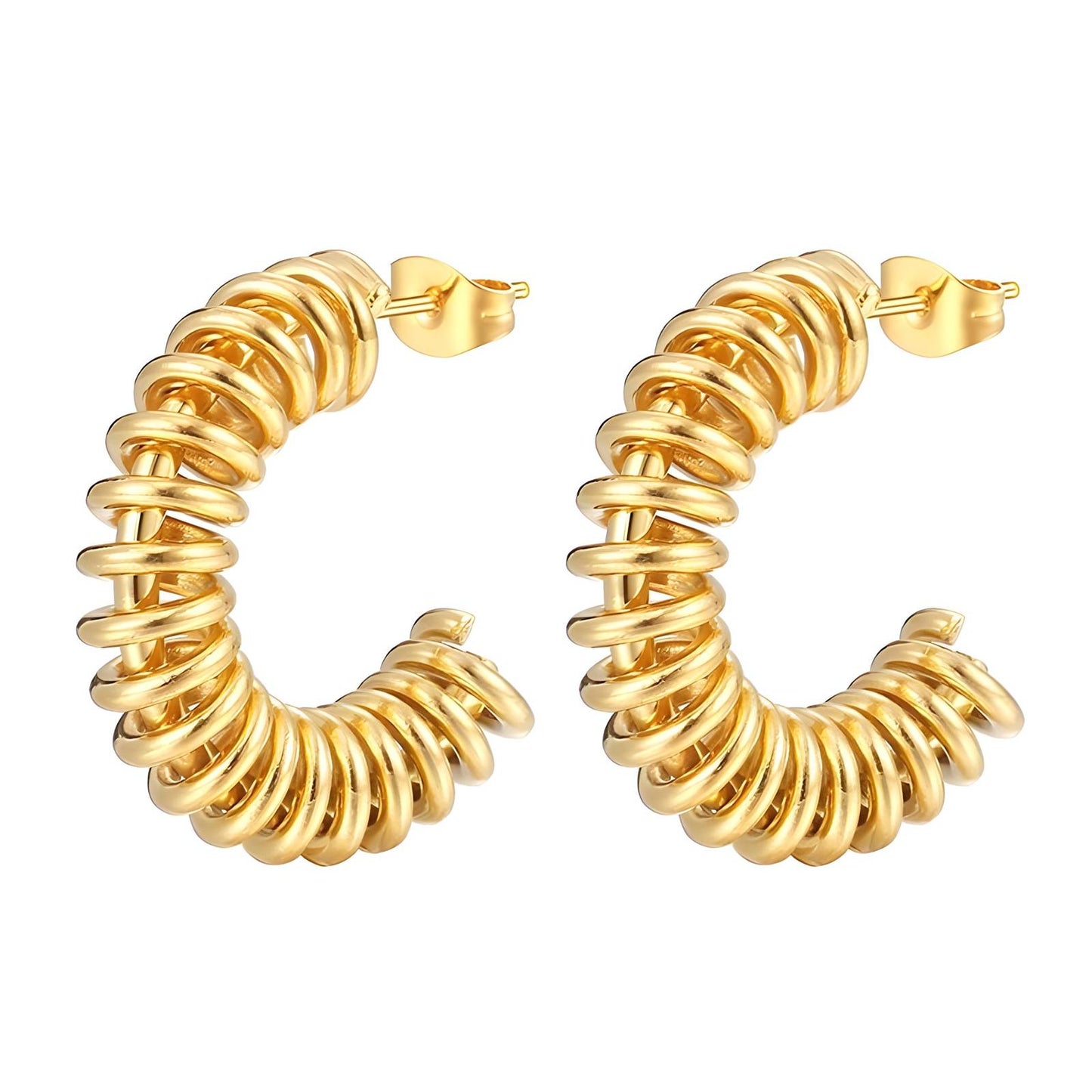 18K gold plated Stainless steel Spiral earrings
