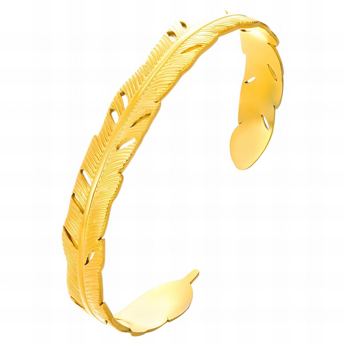 18K gold plated Stainless steel Leafs bracelet