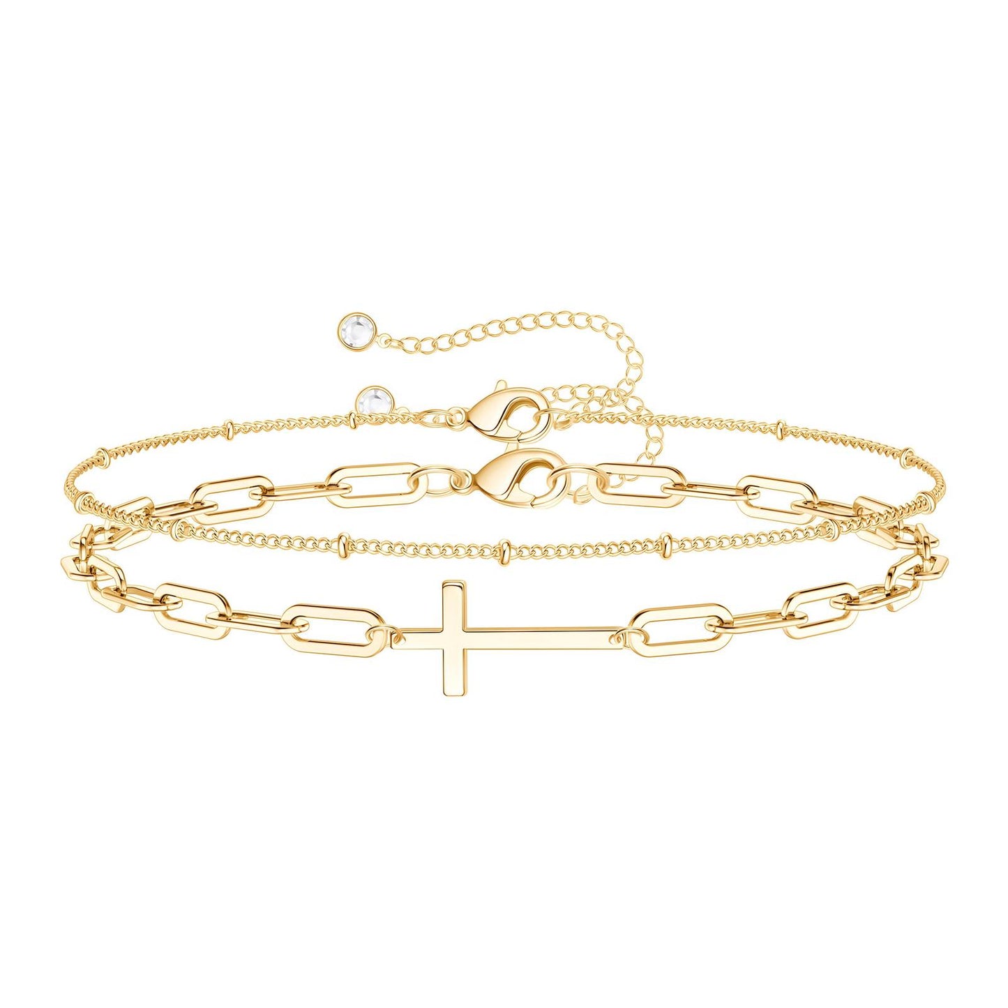 18K gold plated Stainless steel Crosses bracelet