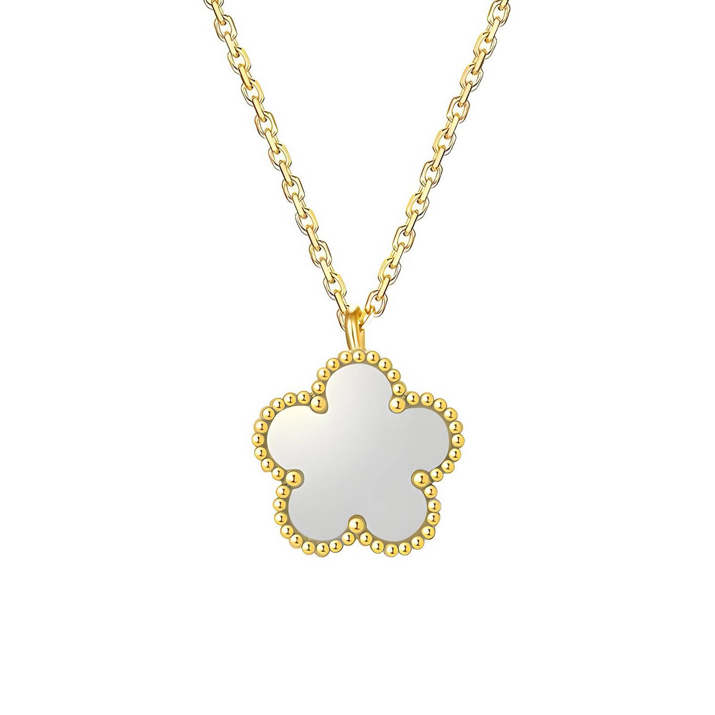 18K gold plated Stainless steel Flower necklace