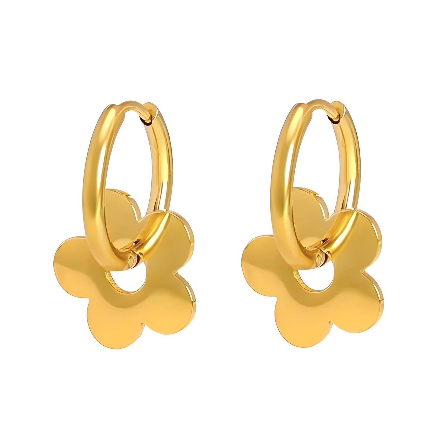 18K gold plated Stainless steel Flowers earrings