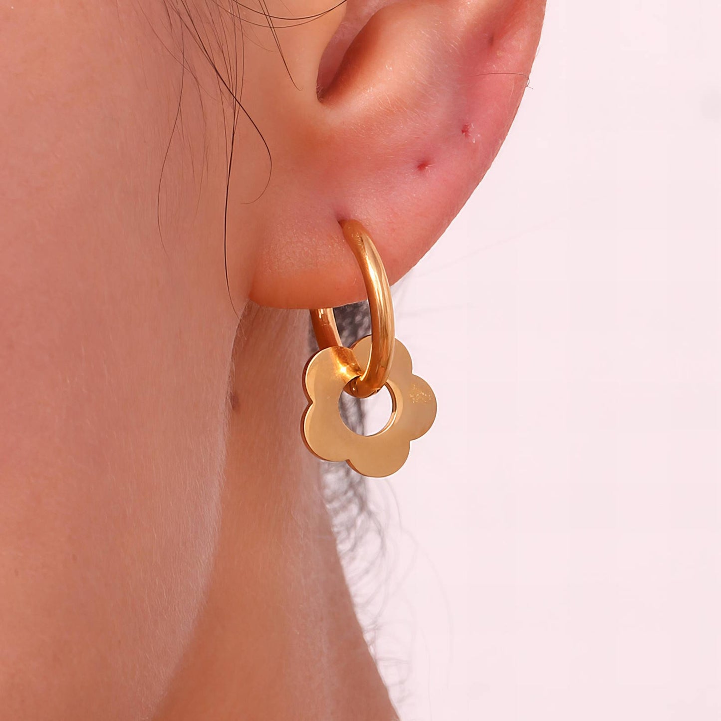18K gold plated Stainless steel Flowers earrings