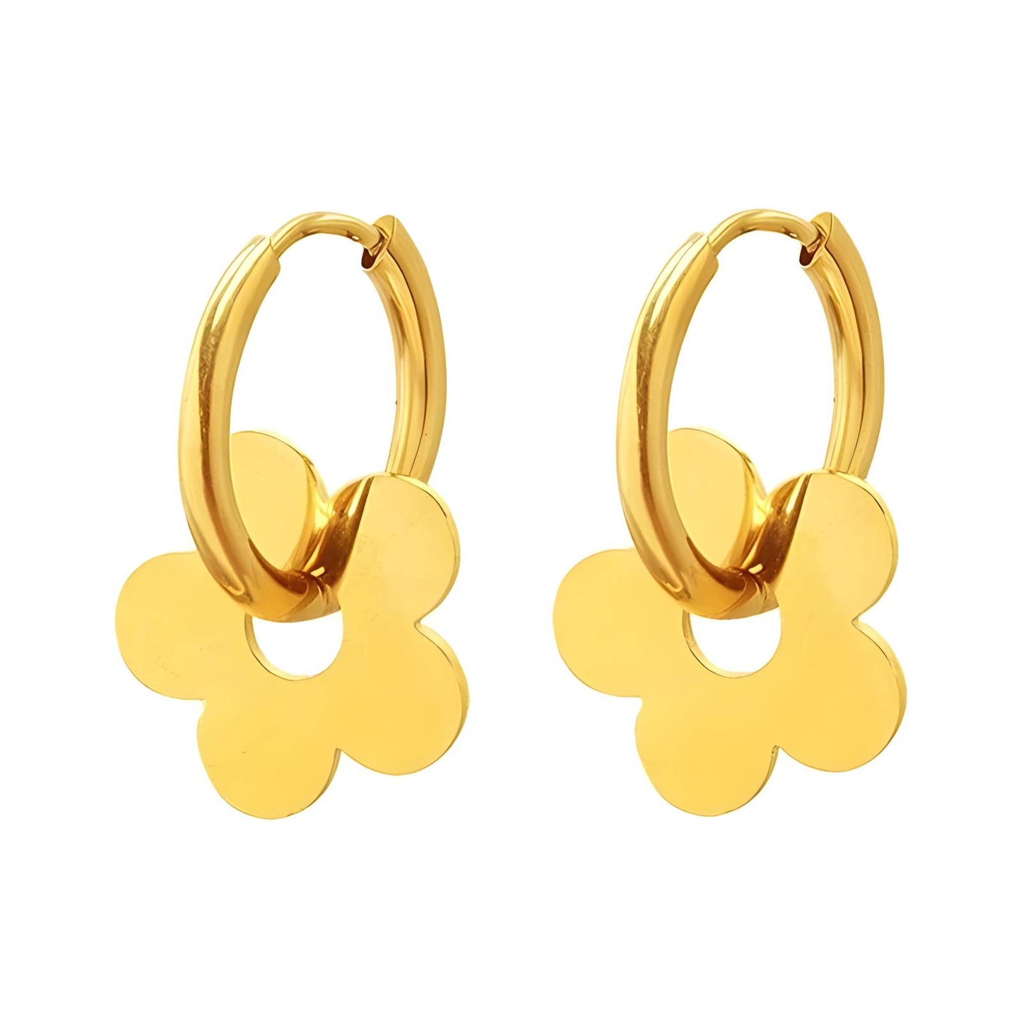 18K gold plated Stainless steel Flowers earrings