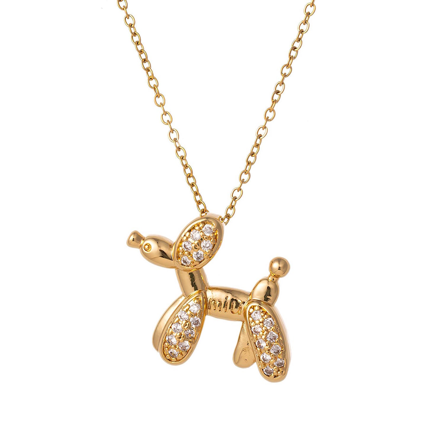 18K gold plated Stainless steel Dog necklace