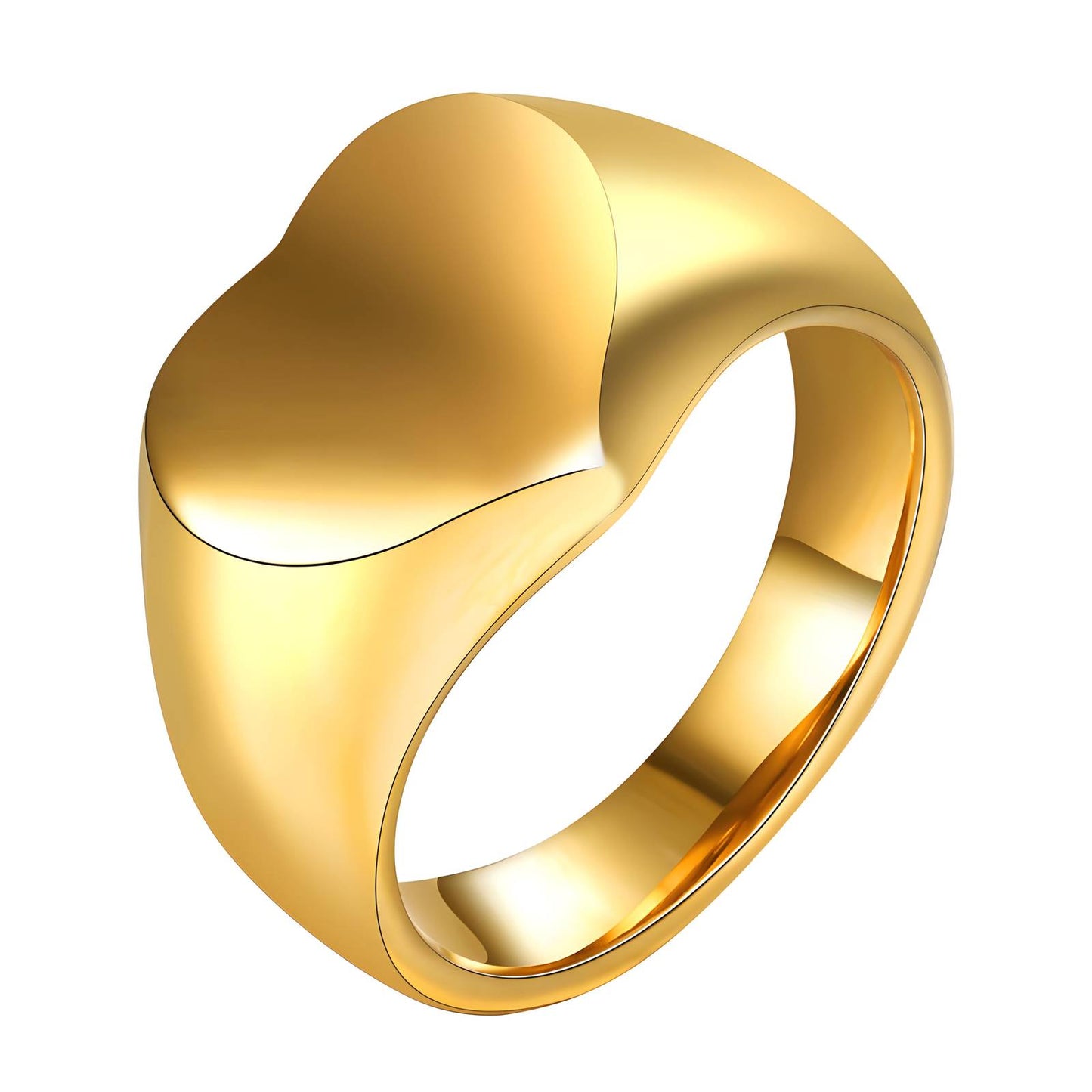 18K gold plated Stainless steel Heart finger ring