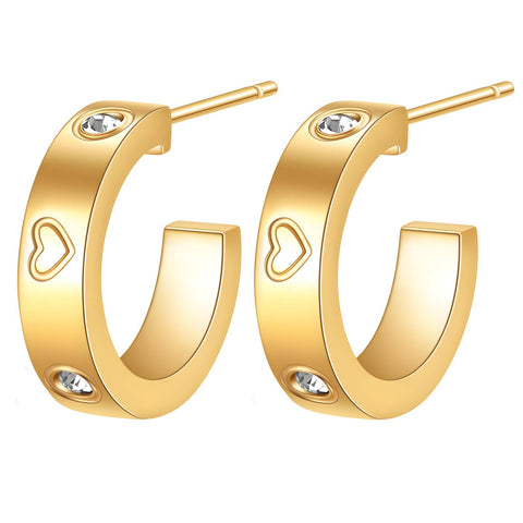 18K gold plated Stainless steel Hearts earrings