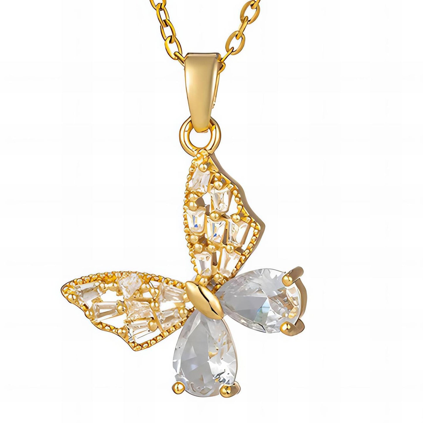 18K gold plated Stainless steel Butterfly necklace
