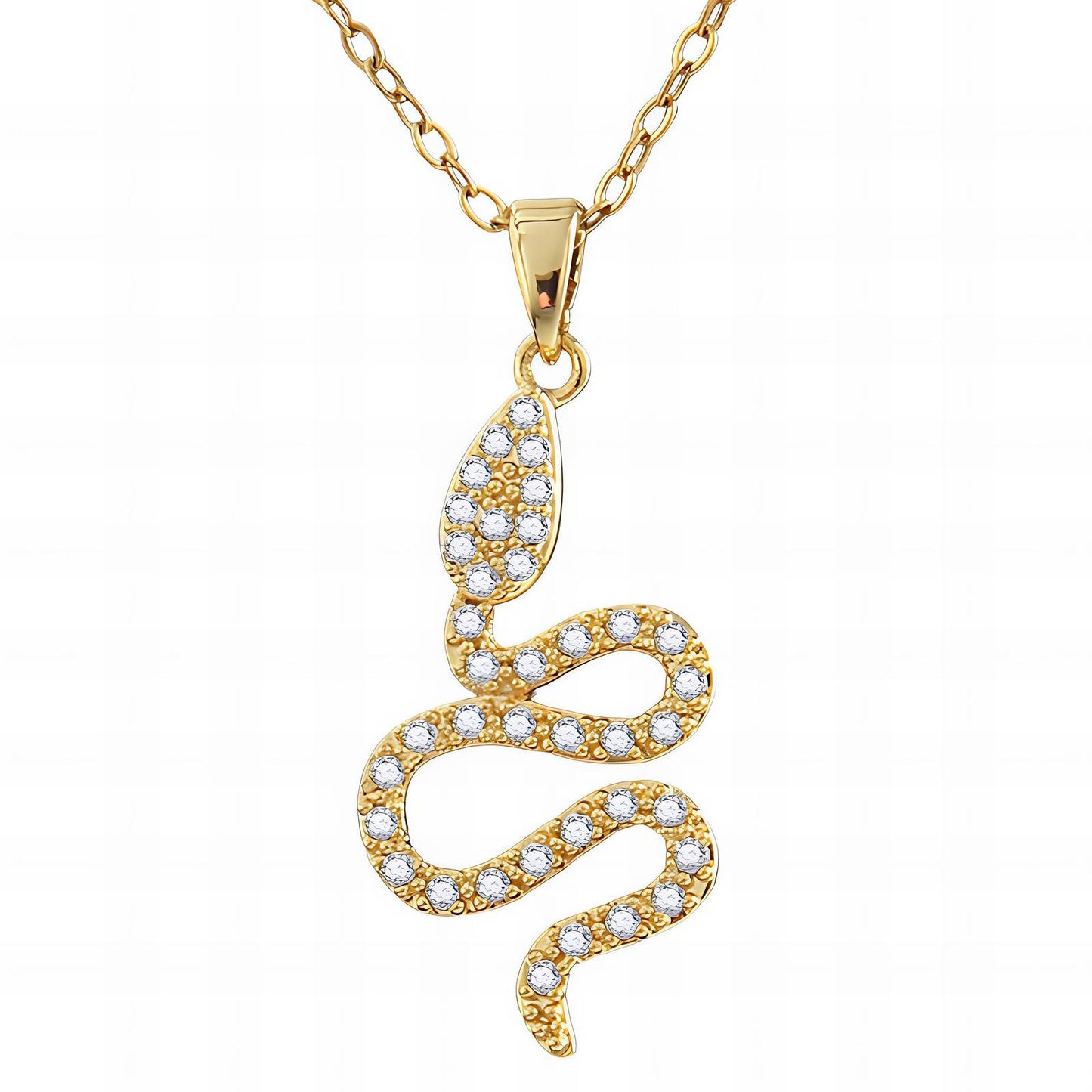 18K gold plated Stainless steel Snake necklace
