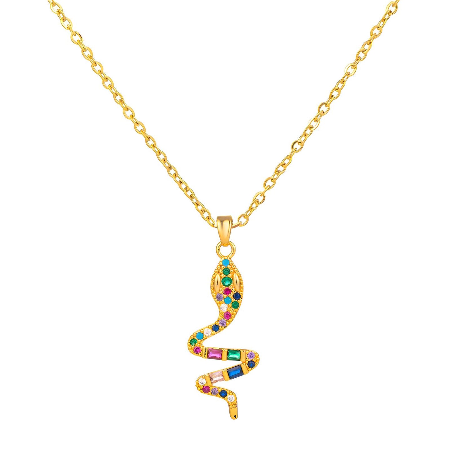 18K gold plated Stainless steel Snake necklace