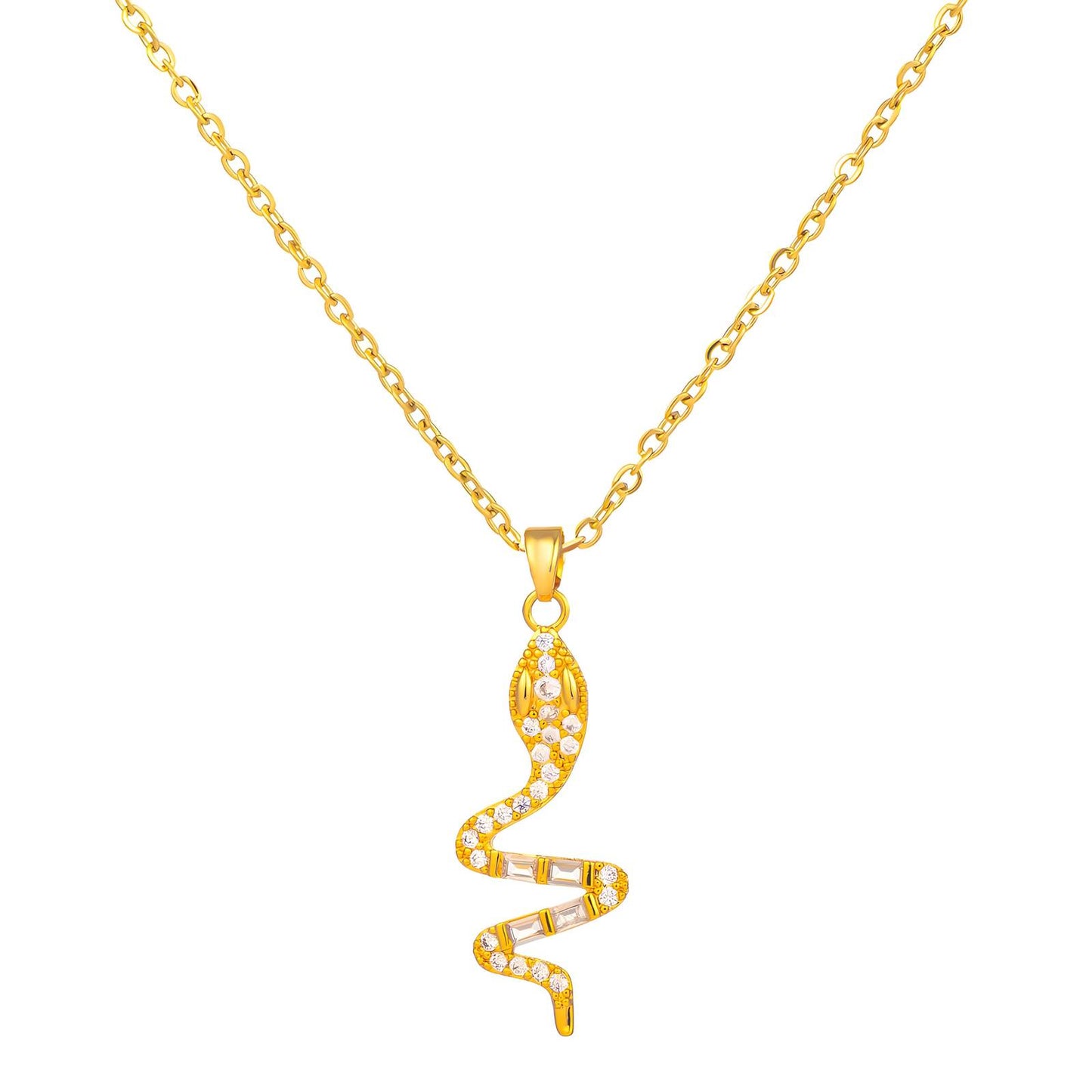 18K gold plated Stainless steel Snake necklace