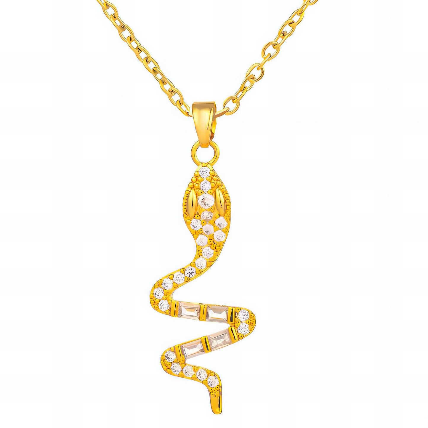 18K gold plated Stainless steel Snake necklace