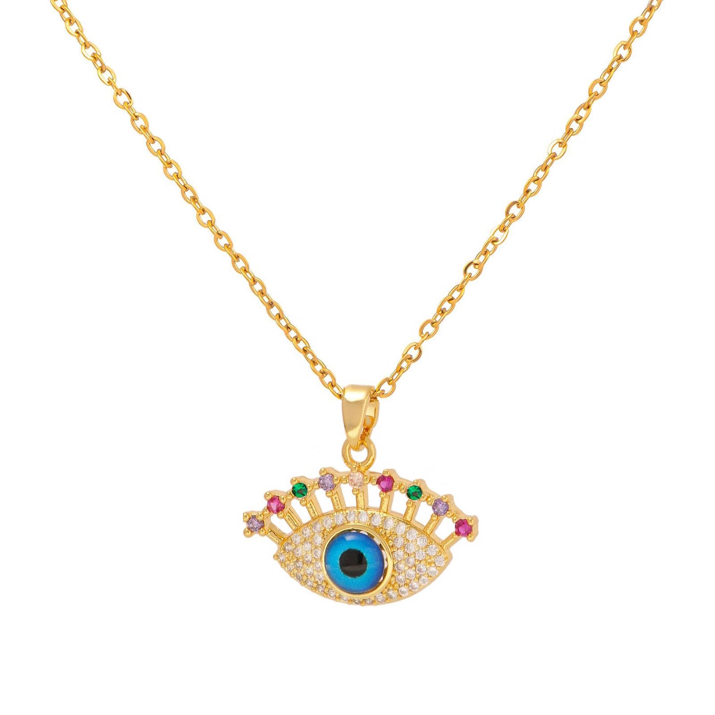 18K gold plated Stainless steel Evil Eye necklace