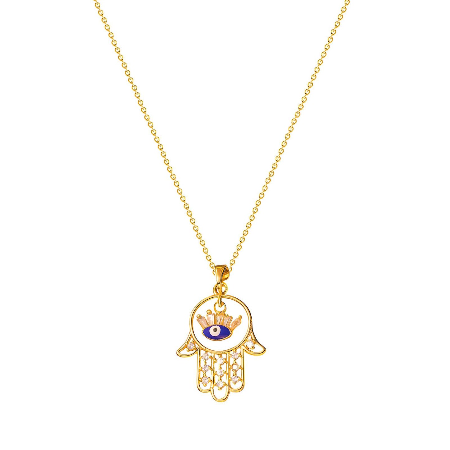 18K gold plated Stainless steel evil eye necklace
