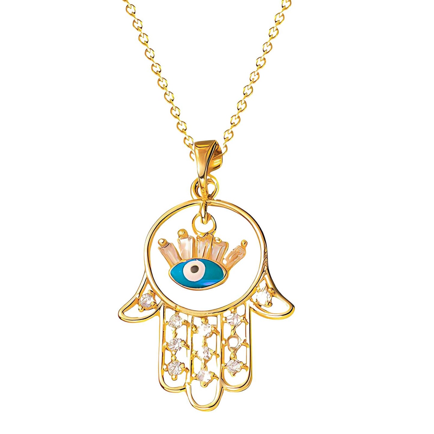 18K gold plated Stainless steel evil eye necklace