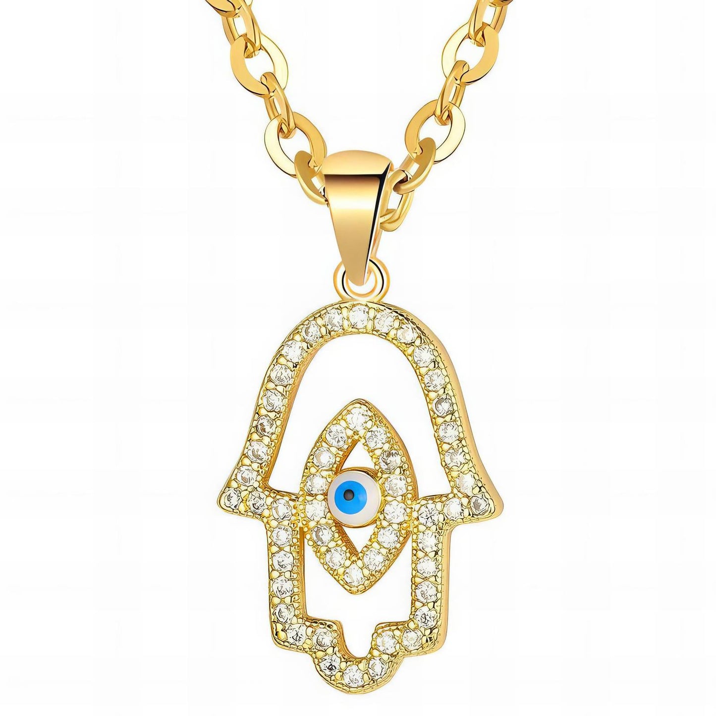 18K gold plated Stainless steel Evil Eye necklace