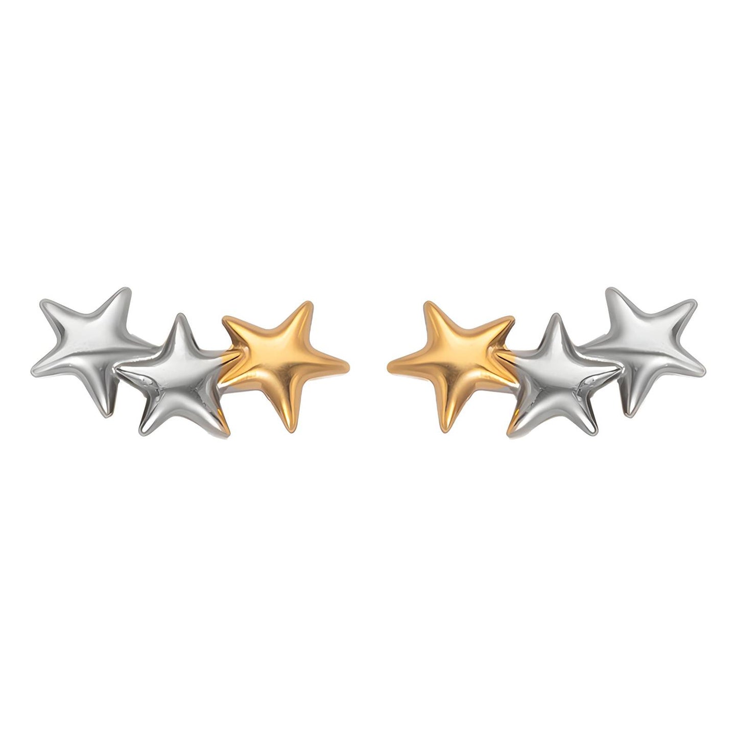 18K gold plated Stainless steel Stars earrings